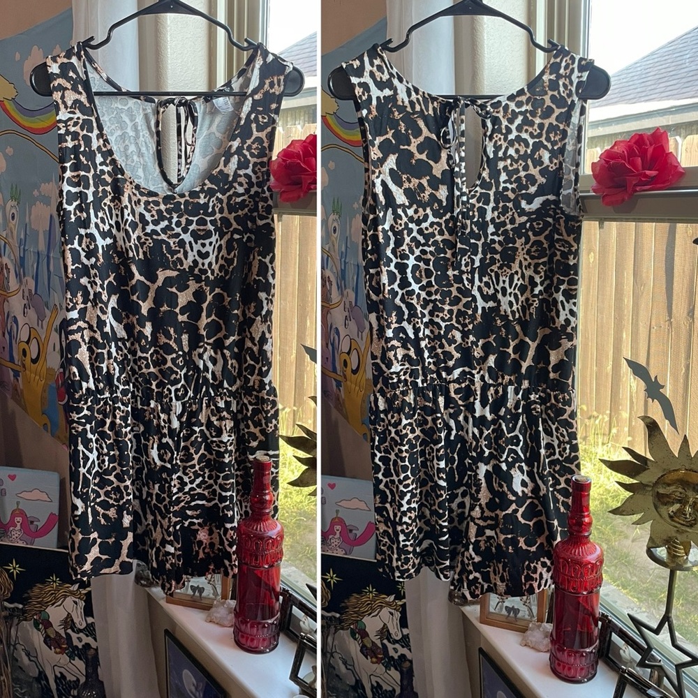 VENUS animal print black and brown sleeveless romper - Picture 7 of 11